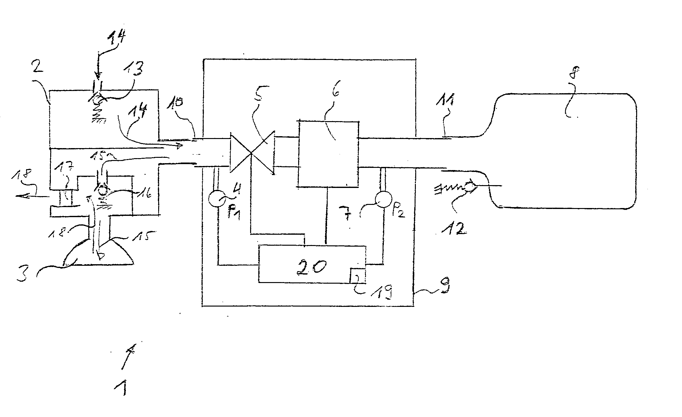 Device and process for metering breathing gas
