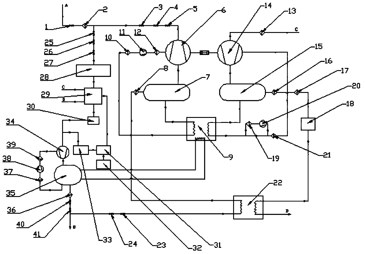 Device for preparing liquefied natural gas by using pressure energy and cold energy of natural gas