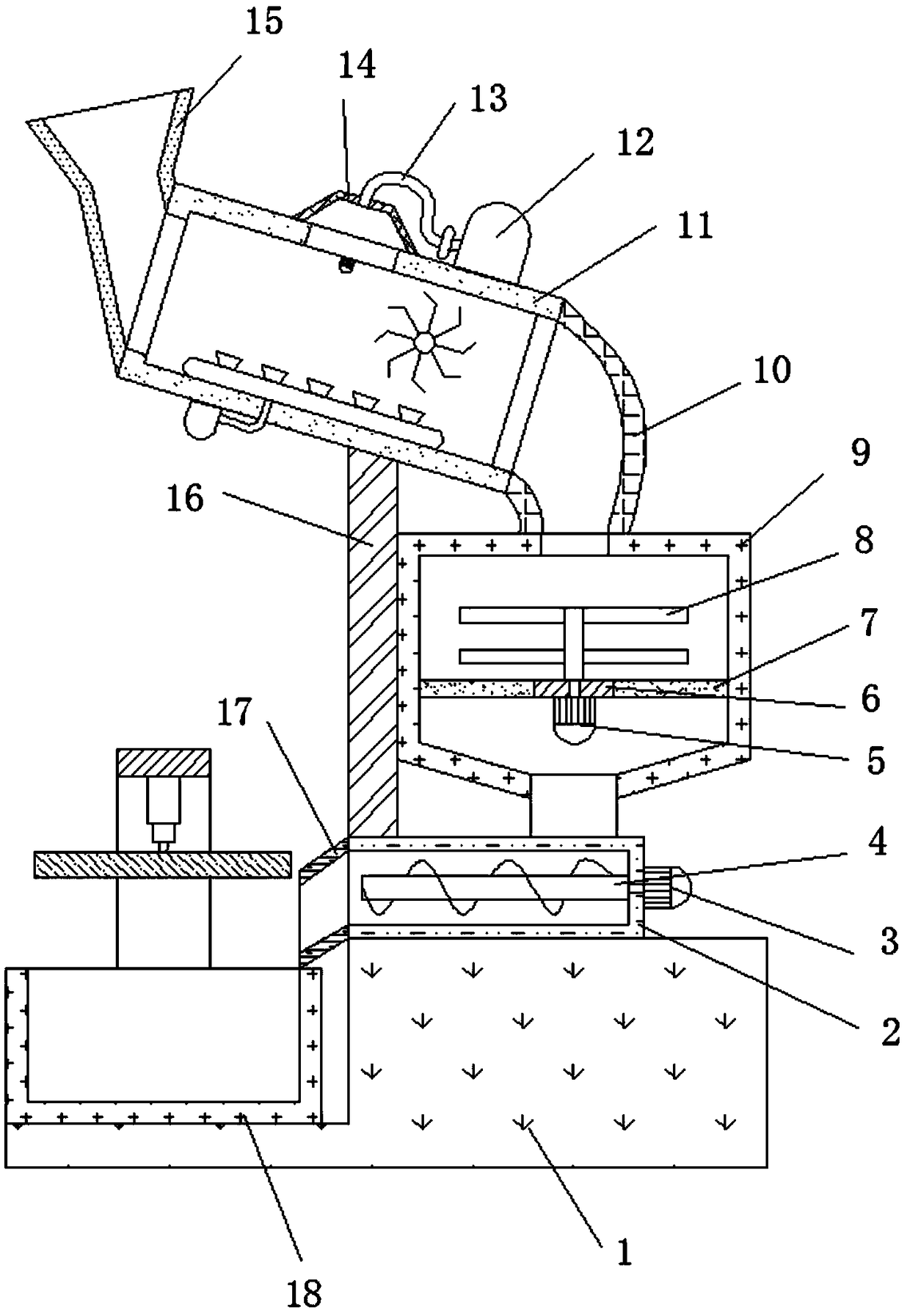 Hay crushing and compression equipment for animal husbandry
