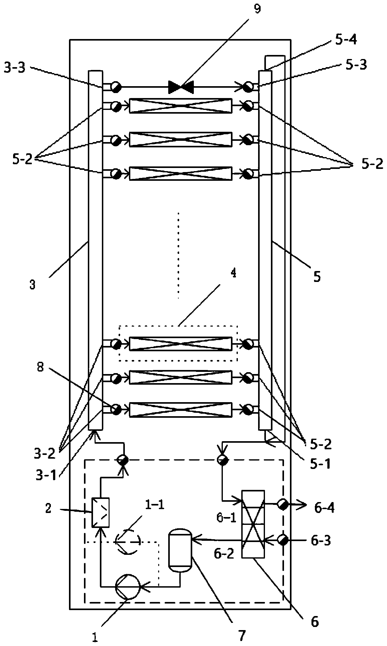 Pump-driven two-phase loop heat dissipation system for high-power-density cabinet