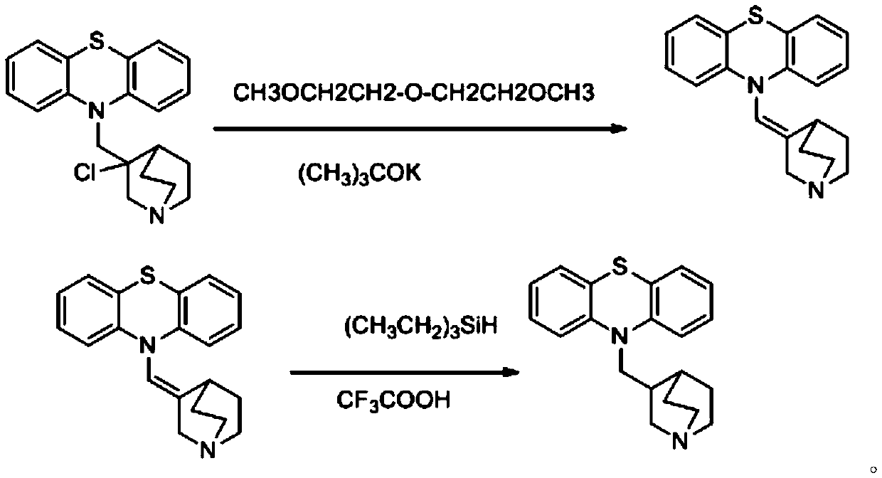 Method for industrially producing mequitazine