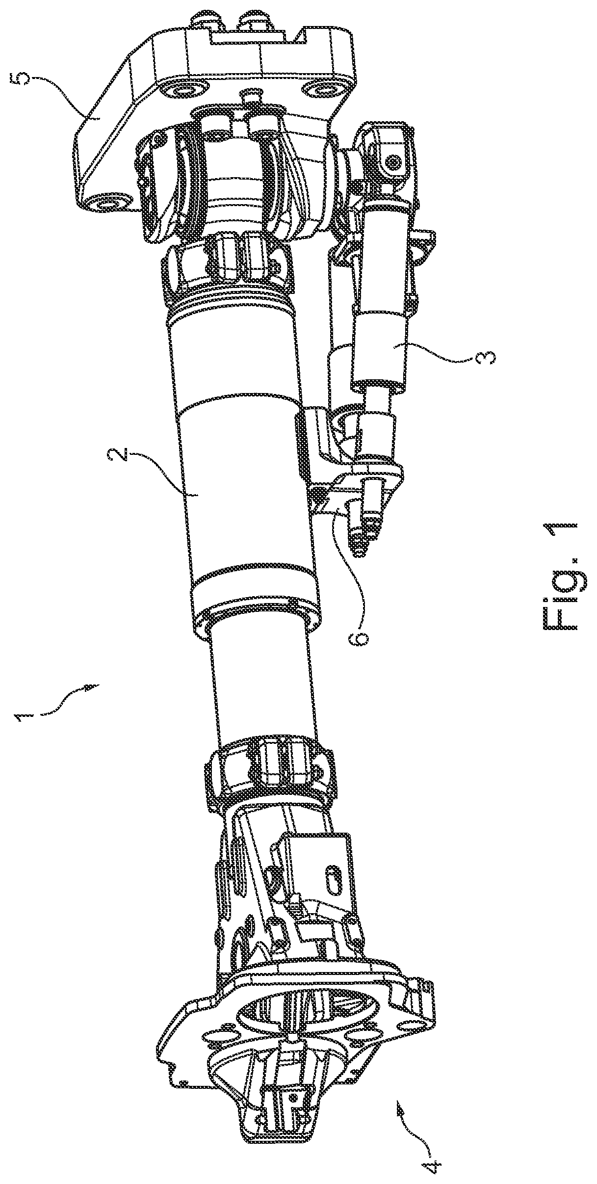 Holder for mounting a second part on a main structure between car body ends of a rail vehicle