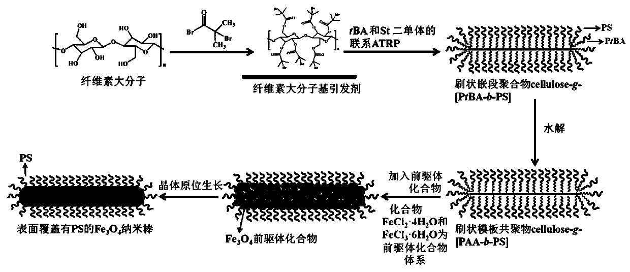 A preparation method for large-scale preparation of superparamagnetic Fe3O4 nanorods with controllable size and dispersion