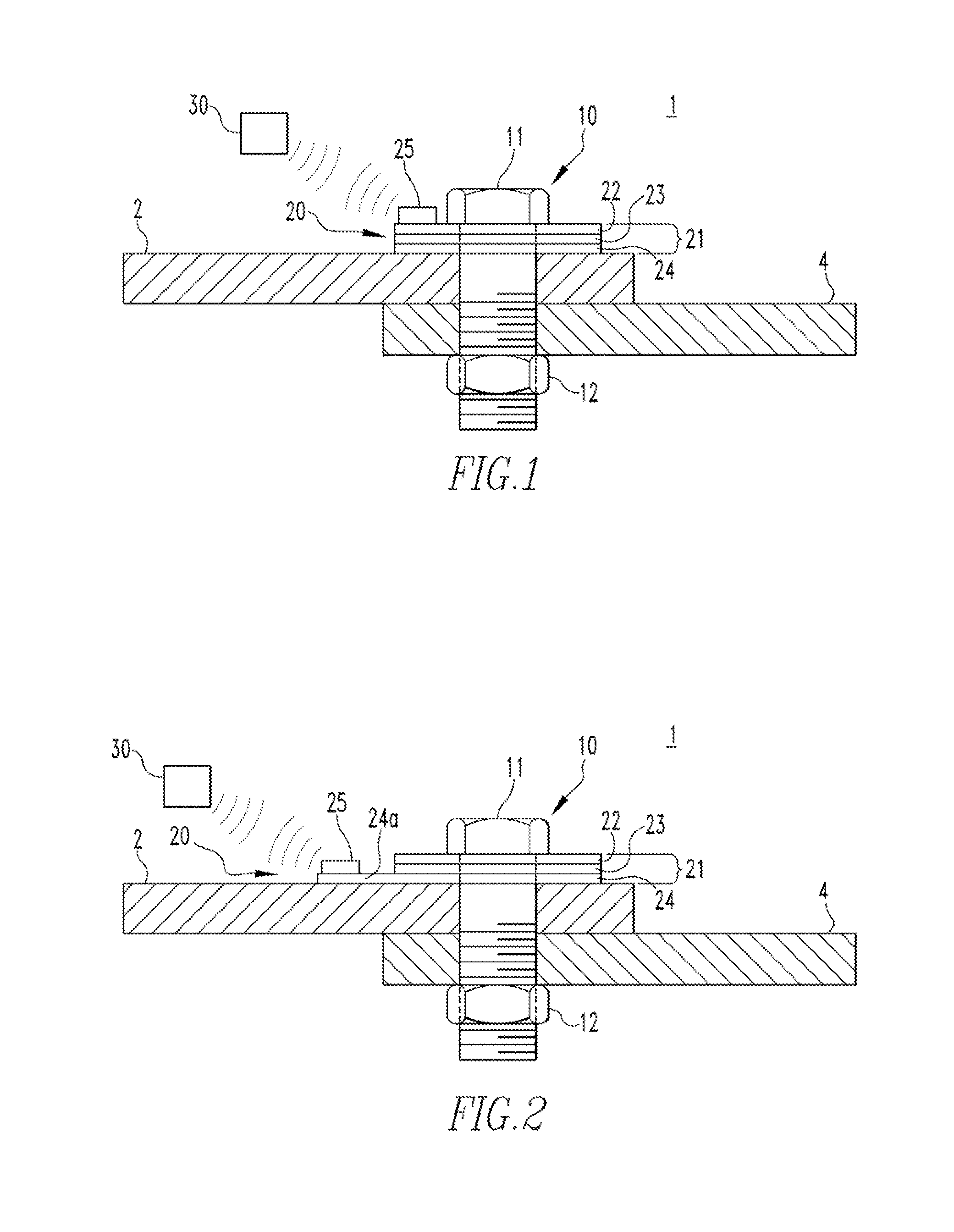 Washer assembly and joint monitoring system employing the same