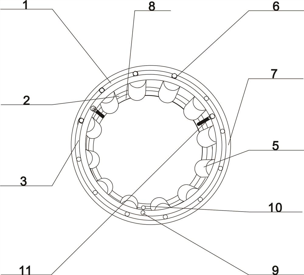 An extra-large tapered roller bearing with a pin-type cage