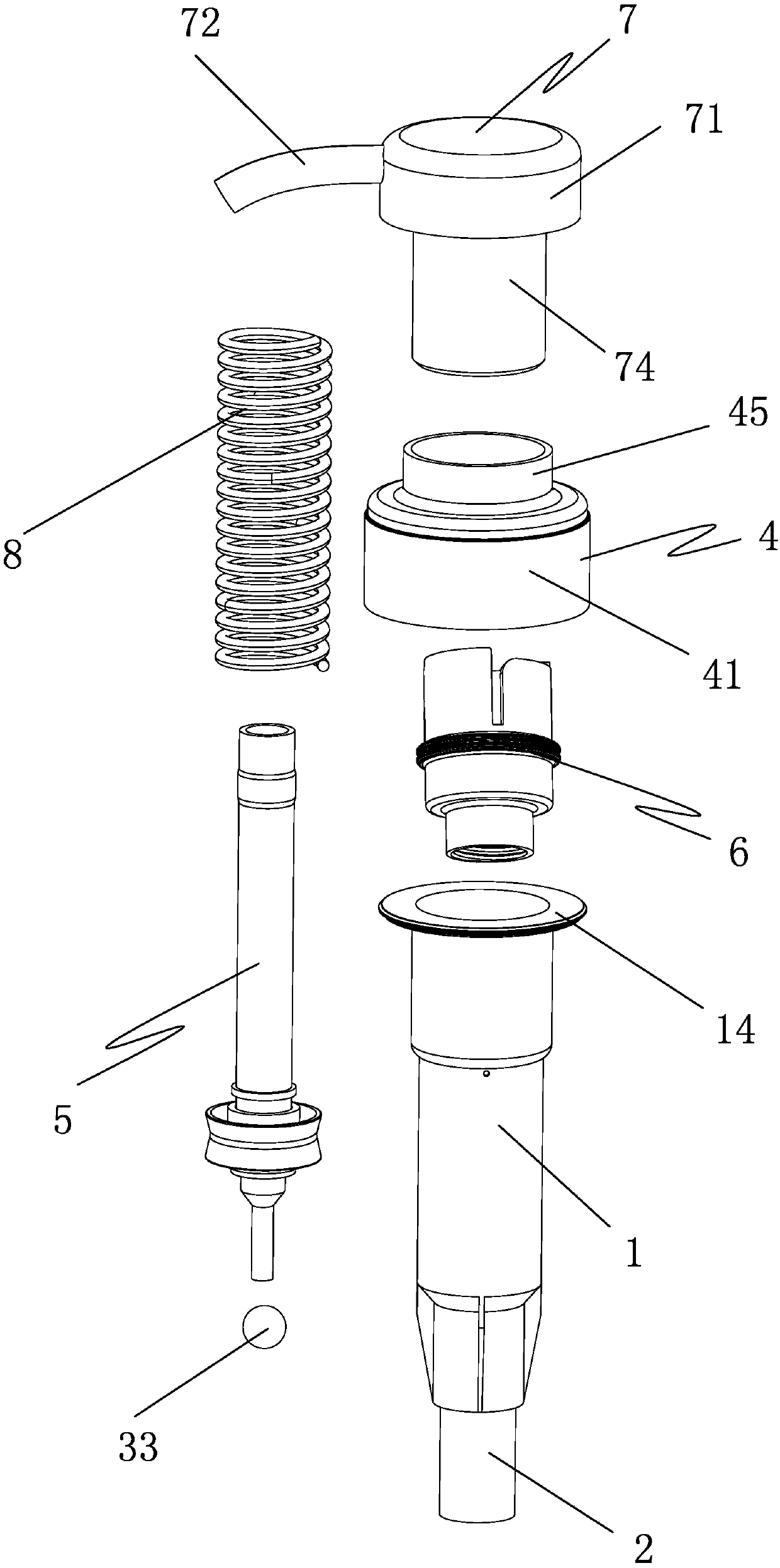 Standardized multifunctional self-locking and thread-locking liquid dispensing pump with built-in spring