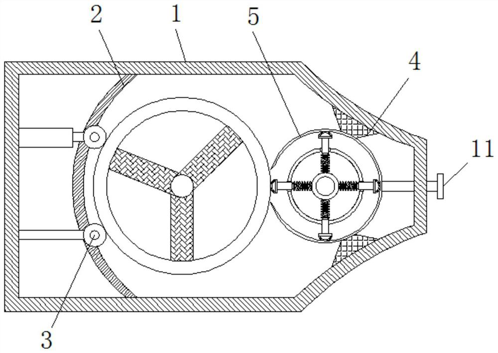 Tyre cleaning device capable of vibrating and taking out broken stones based on centrifugal action