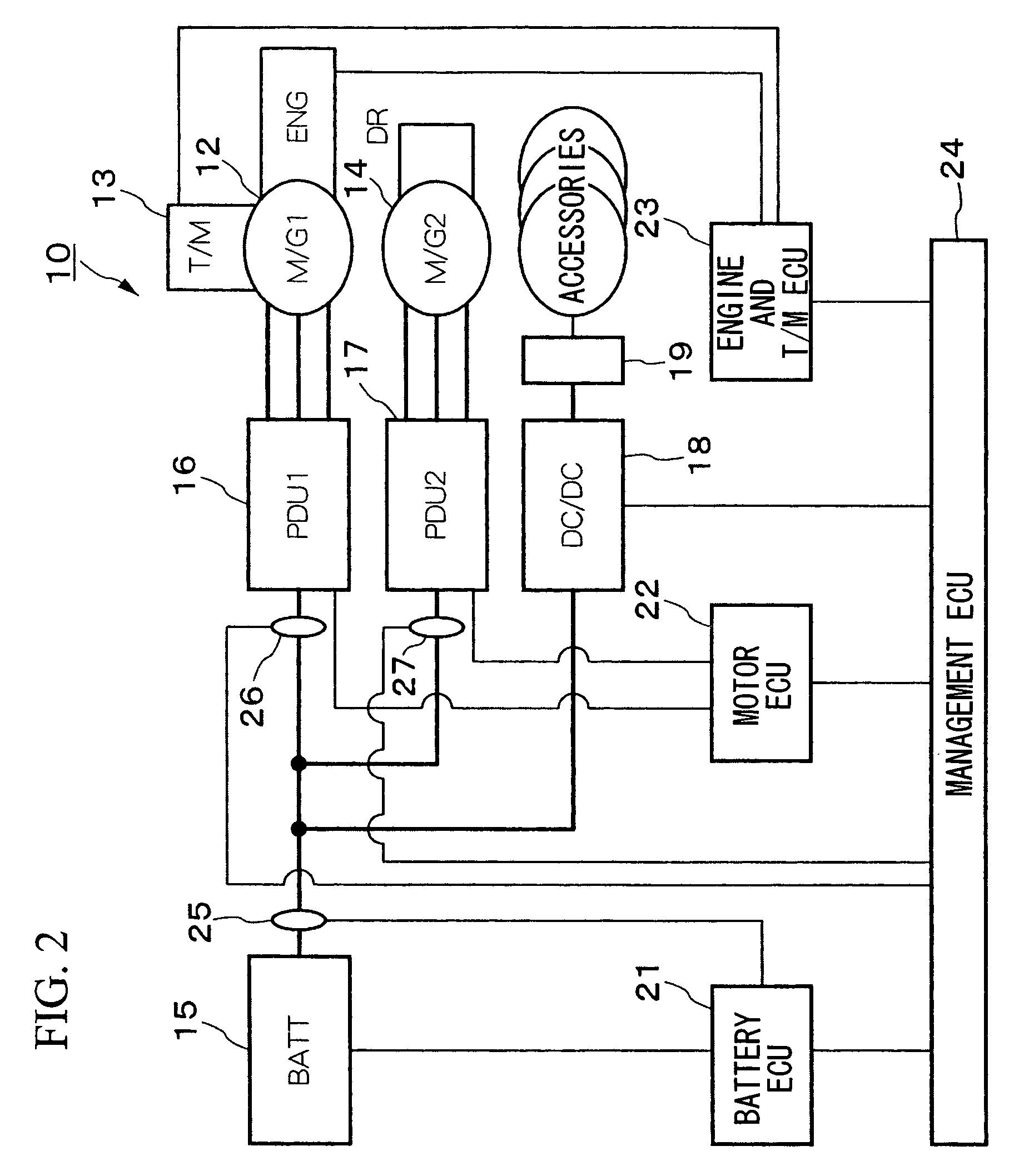 Power control apparatus for hybrid vehicle
