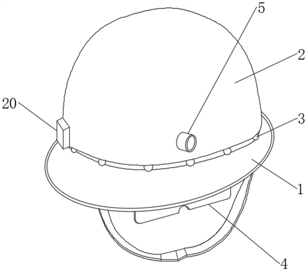 A networked high-security mine well safety helmet