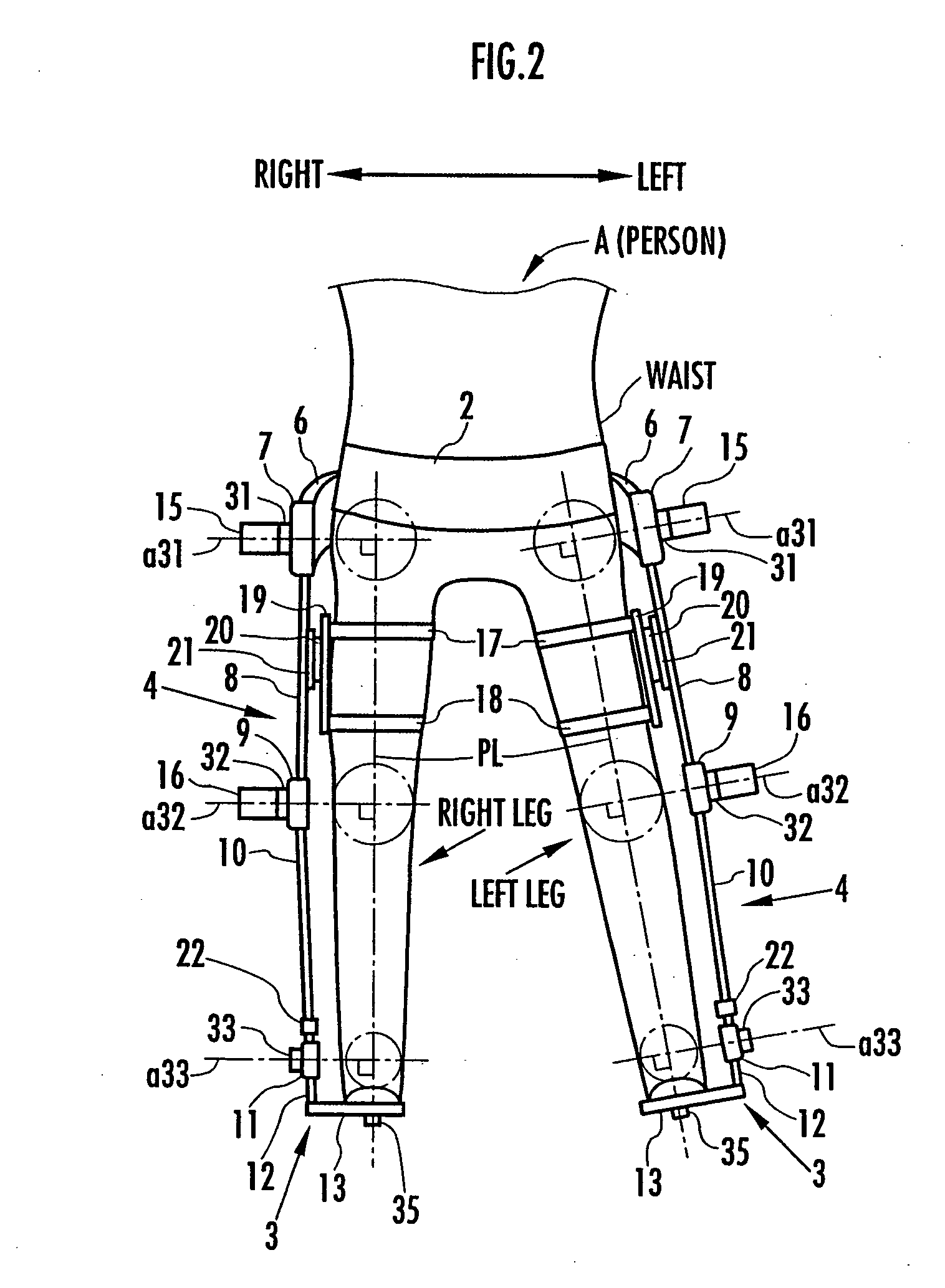 Support moment control method for leg motion support orthosis