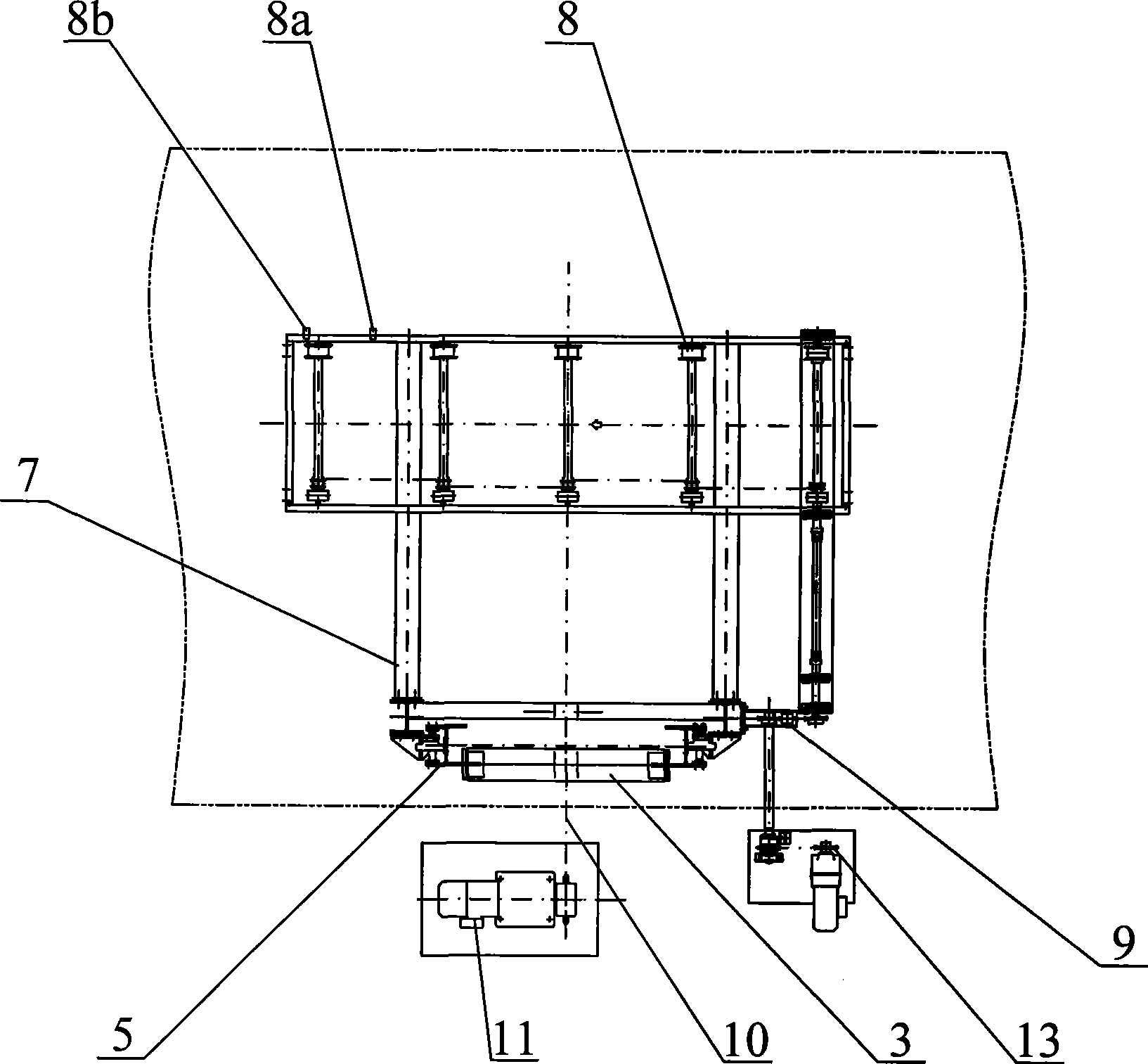 Drive device for external high-temperature lifter