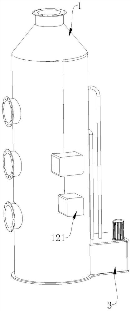 Waste gas treatment device for adhesive tape production