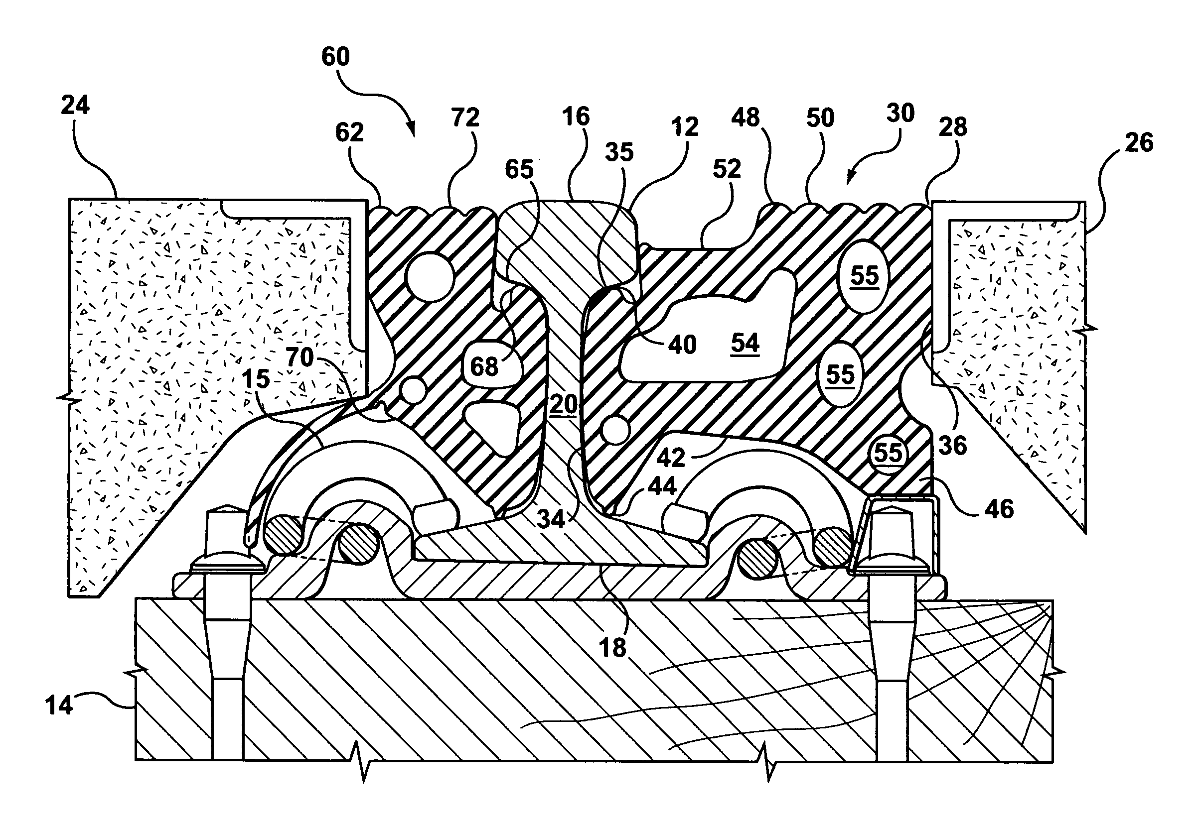 Shallow flangeway rail seal