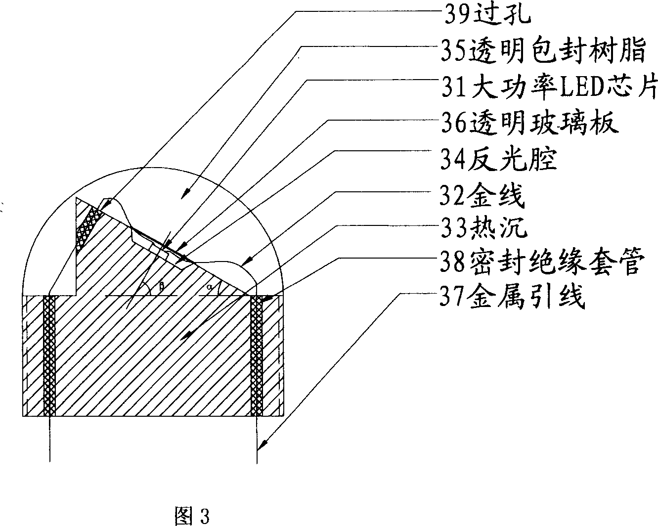 Special power light-emitting diode for road lamp