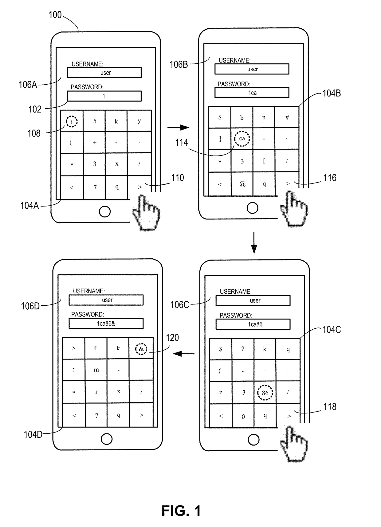 Method and system for efficient password input