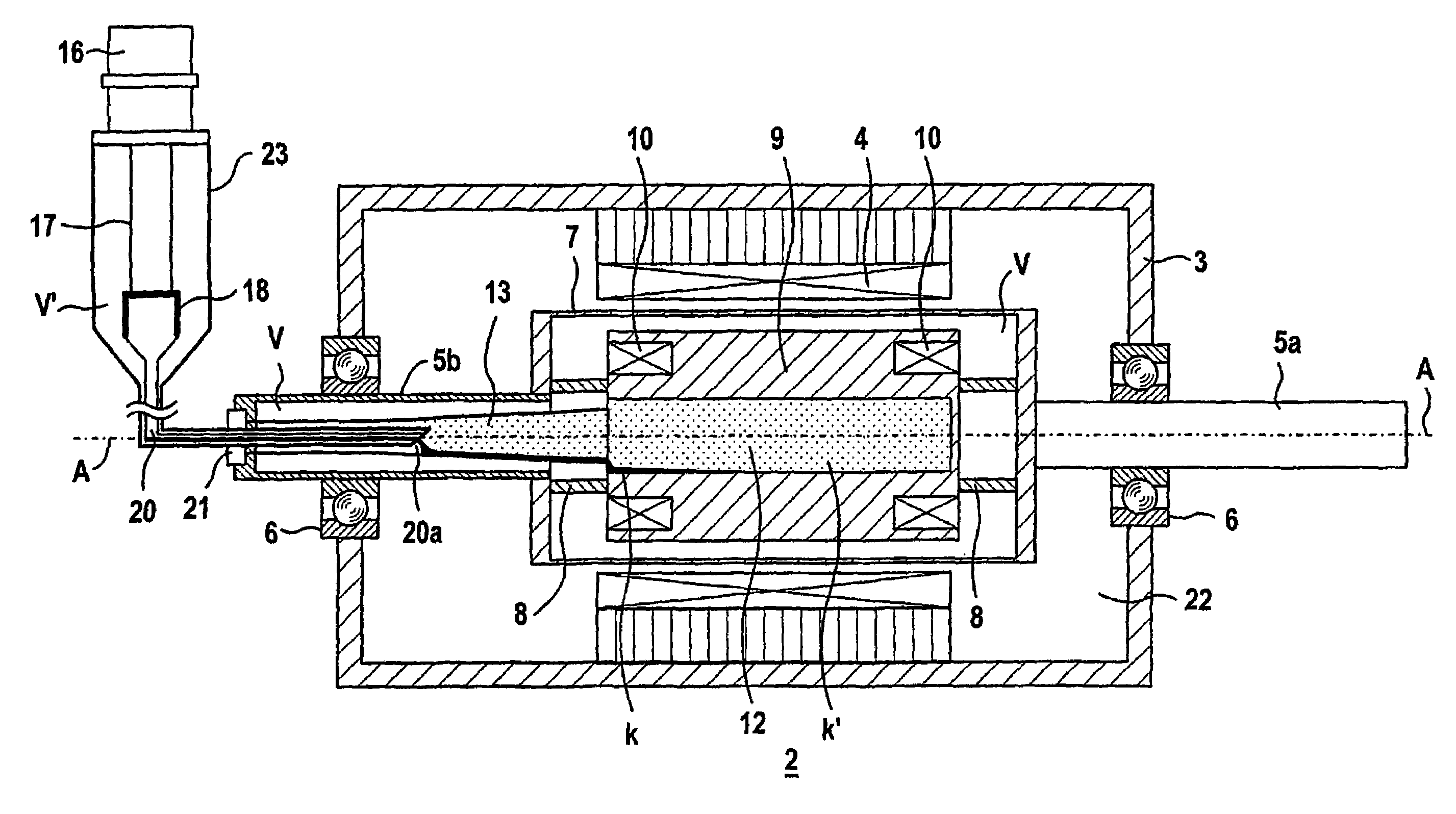 Superconducting device with a cooling-unit cold head thermally coupled to a rotating superconductive winding