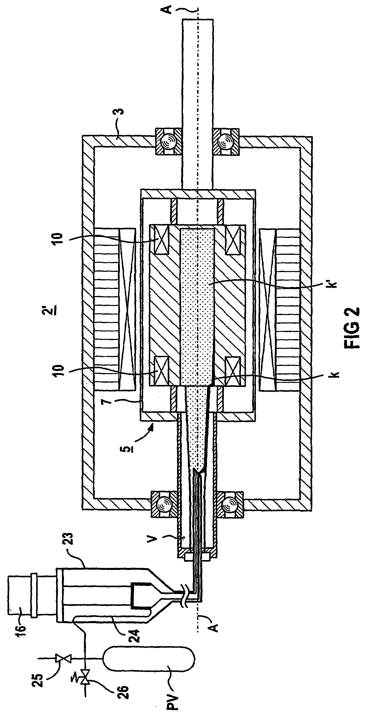Superconducting device with a cooling-unit cold head thermally coupled to a rotating superconductive winding