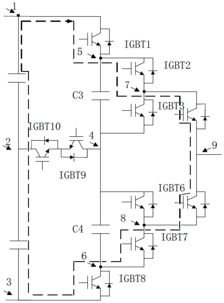 Simplified five-level voltage source type conversion device