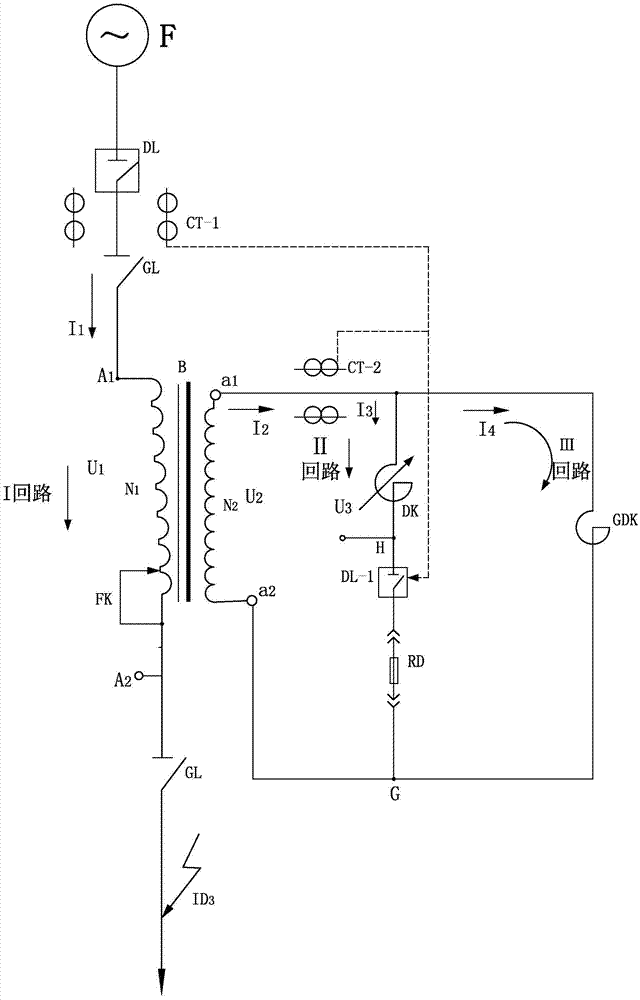 Device for automatically restricting short circuit fault current in alternating current power grid