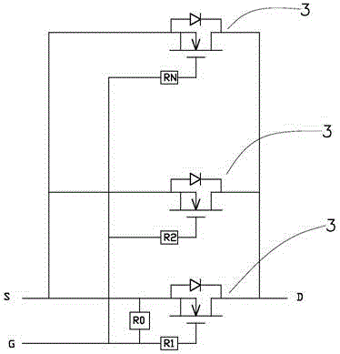 Packaging structure of heavy current field effect transistors