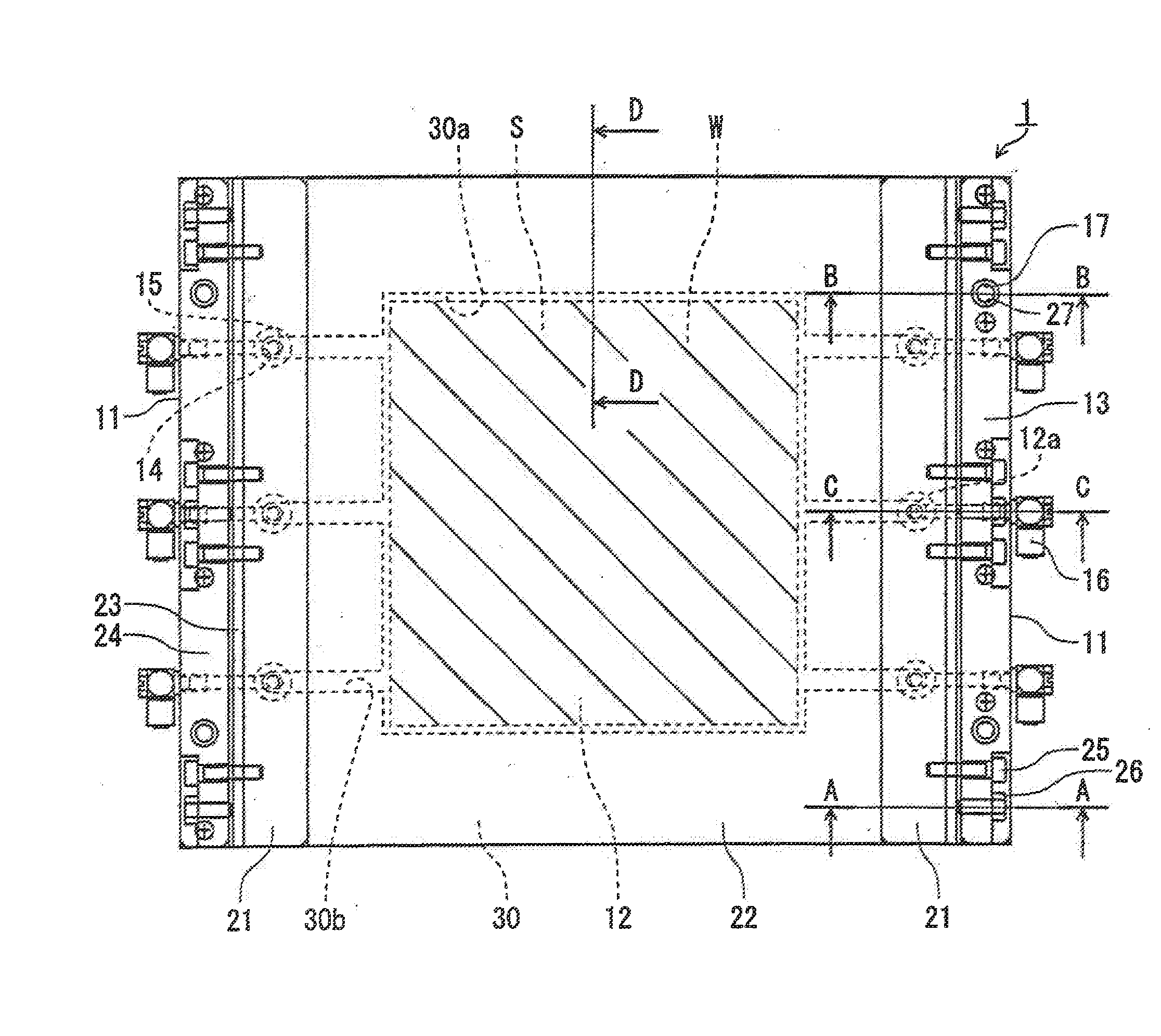 Jig for fixing laminated materials, a system for manufacturing bonded laminated materials, and a method for manufacturing bonded laminated materials