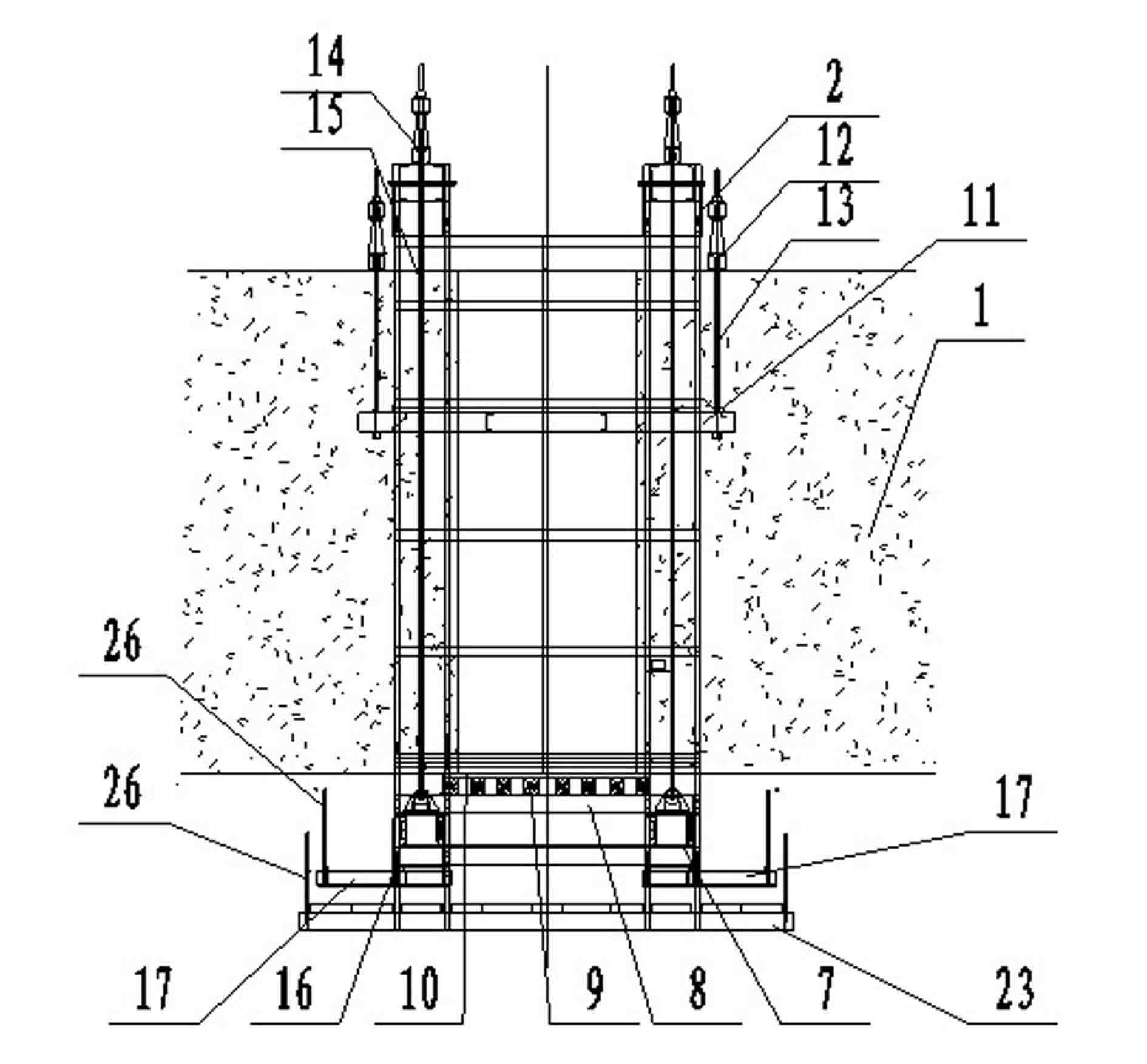 Hanging basket device for closure construction of continuous box girders