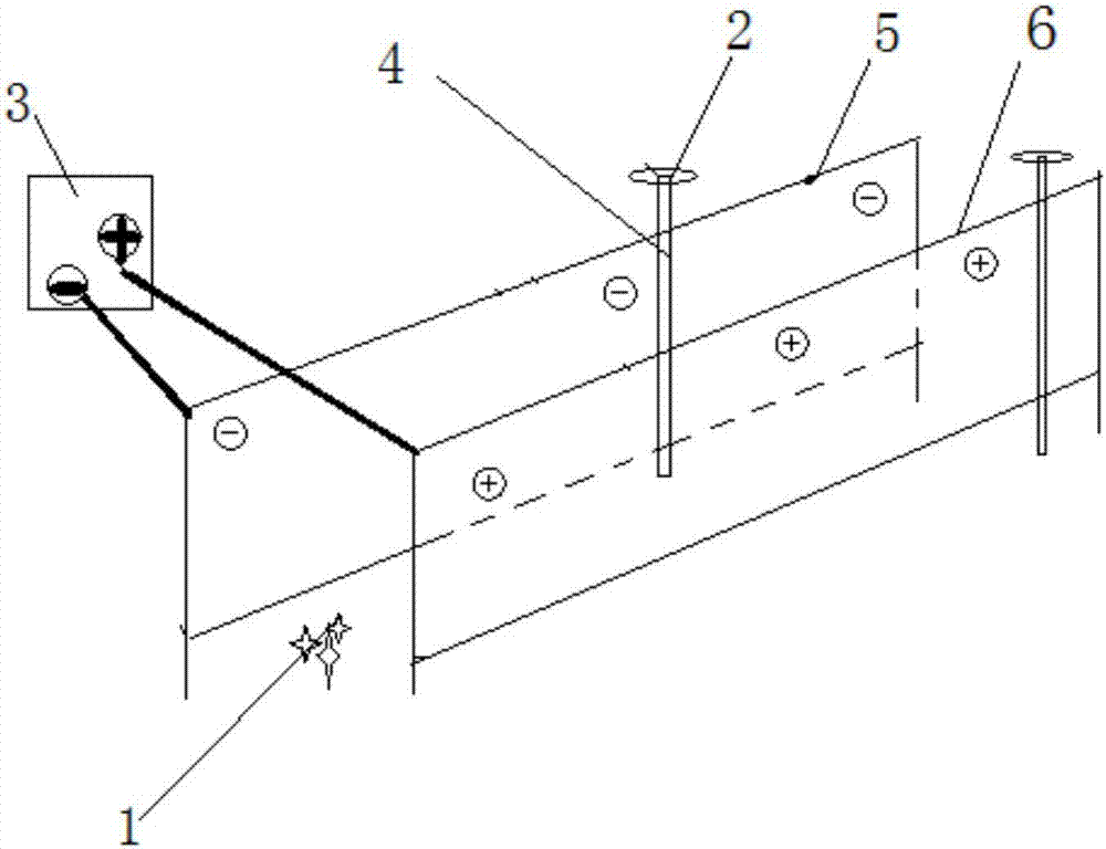 Method and facility for carrying out electrostatic precipitation on municipal engineering through construction fences