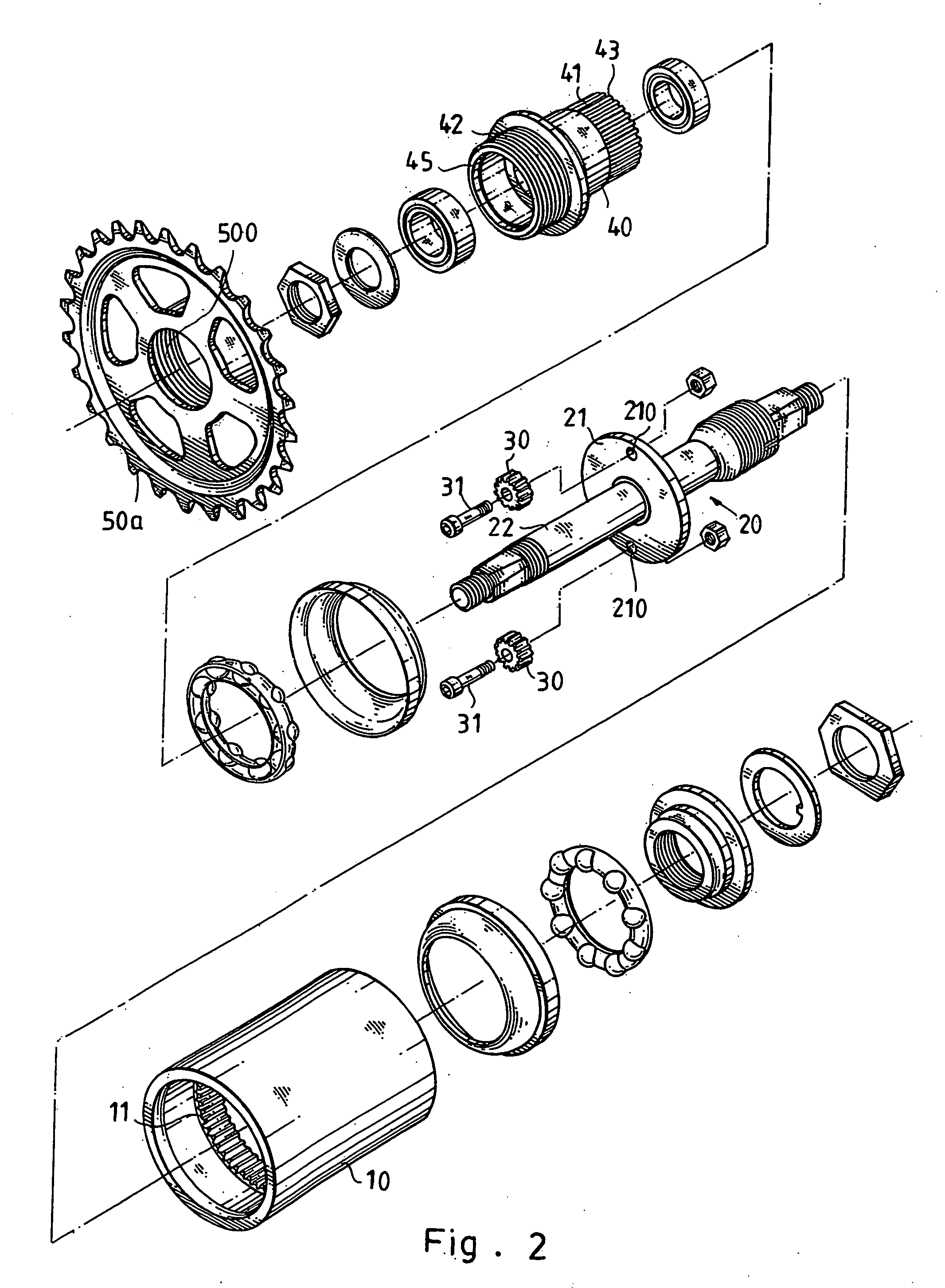 Crank axle drive structure for bicycle