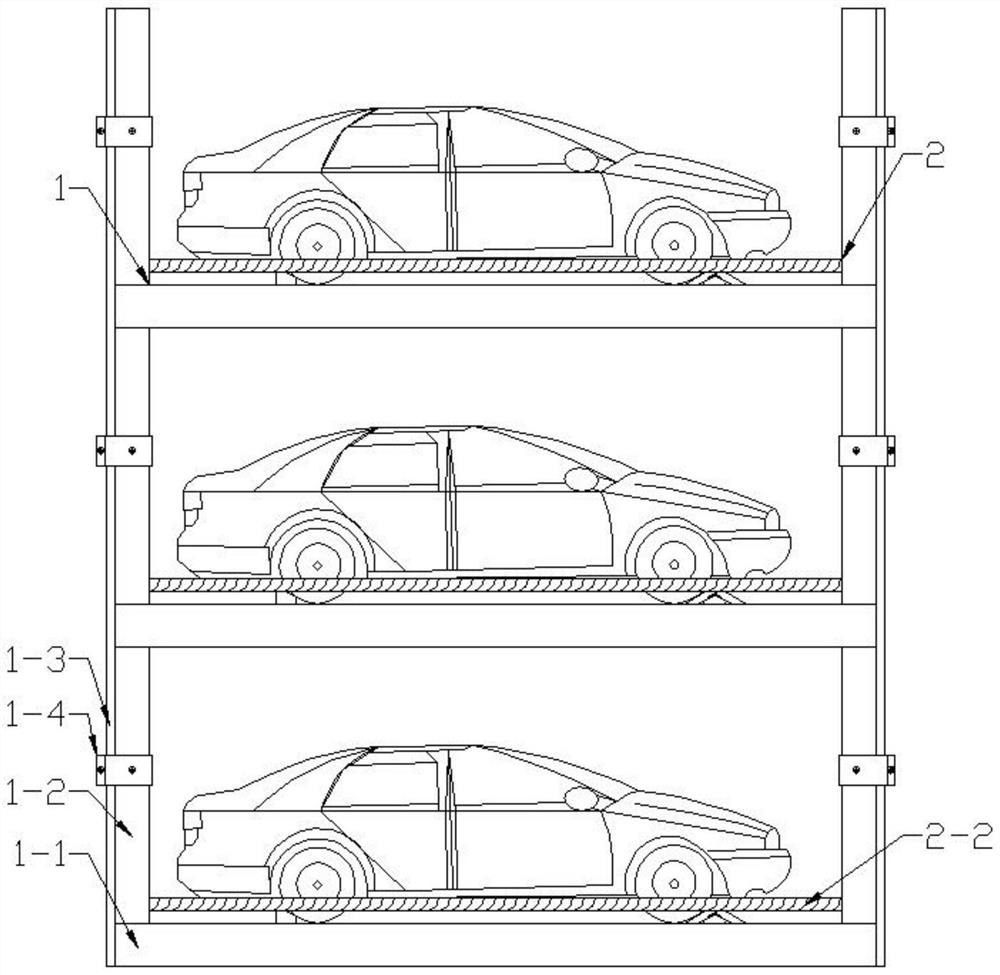 Mounting and fixing structure of stereo garage fixing device