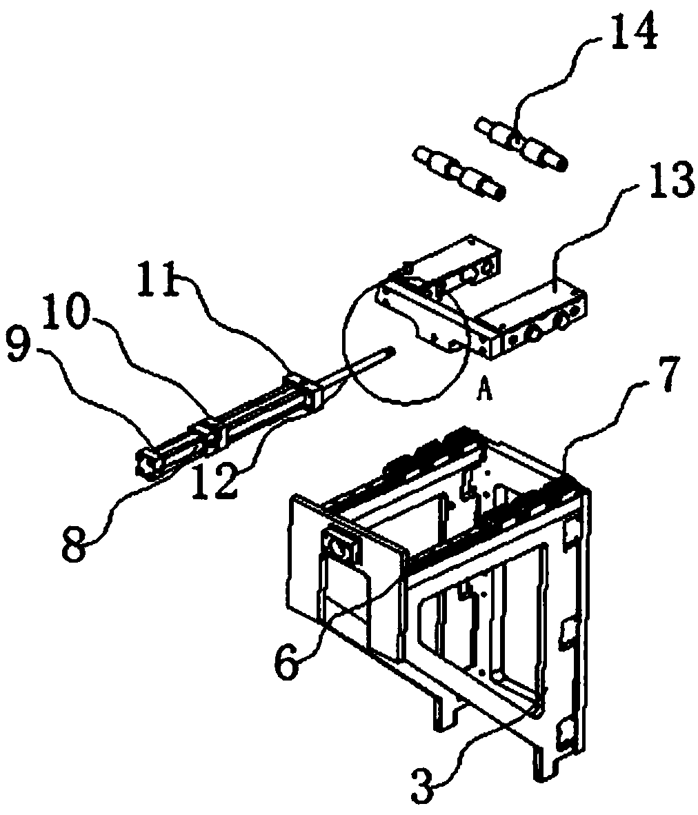 Pushing and flattening device for inlaying arbor wheel of light lifting machine