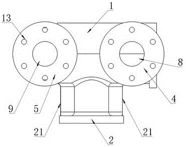 Large-power submerged mixed-flow pump body