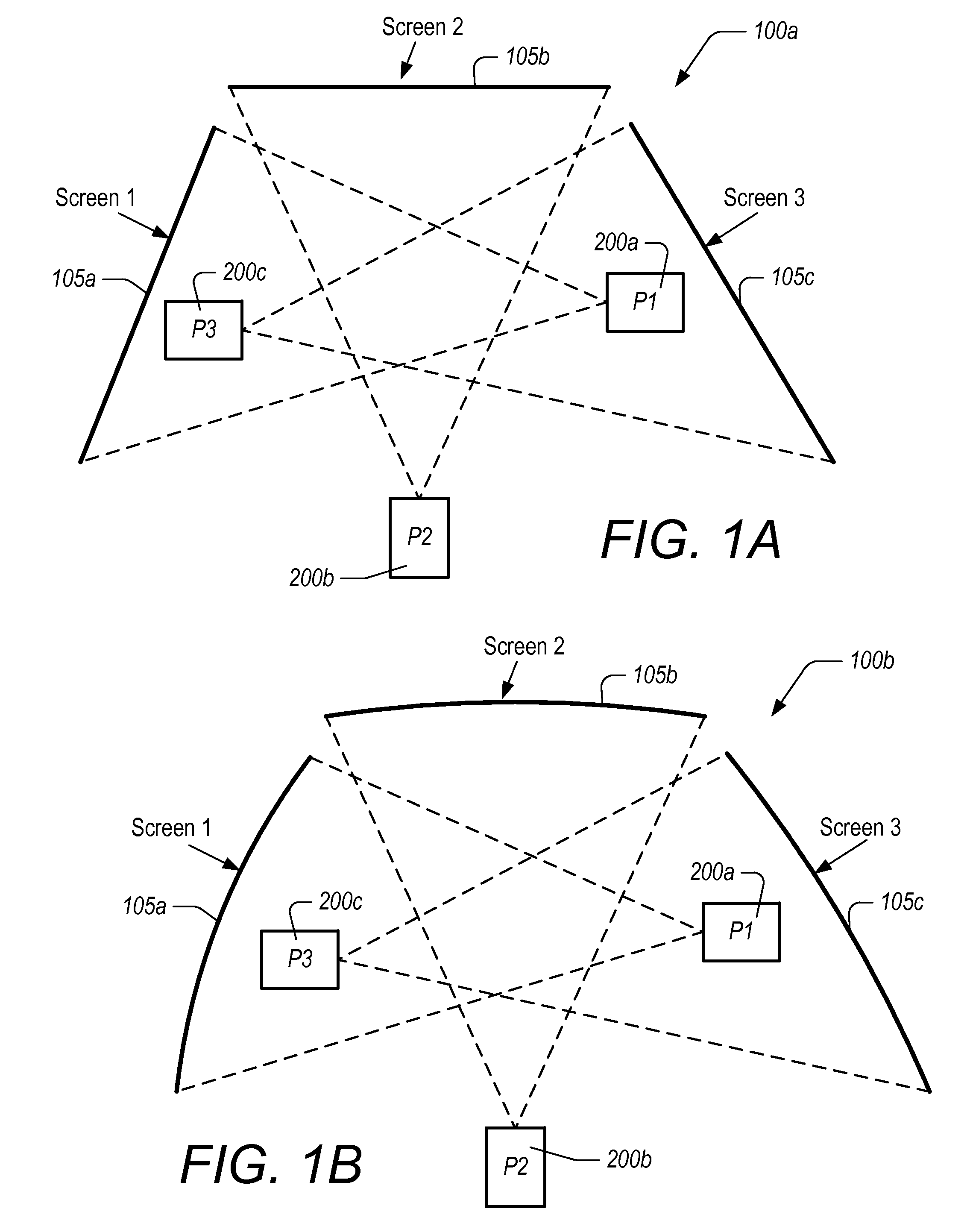 Display systems and methods employing time multiplexing of projection screens and projectors