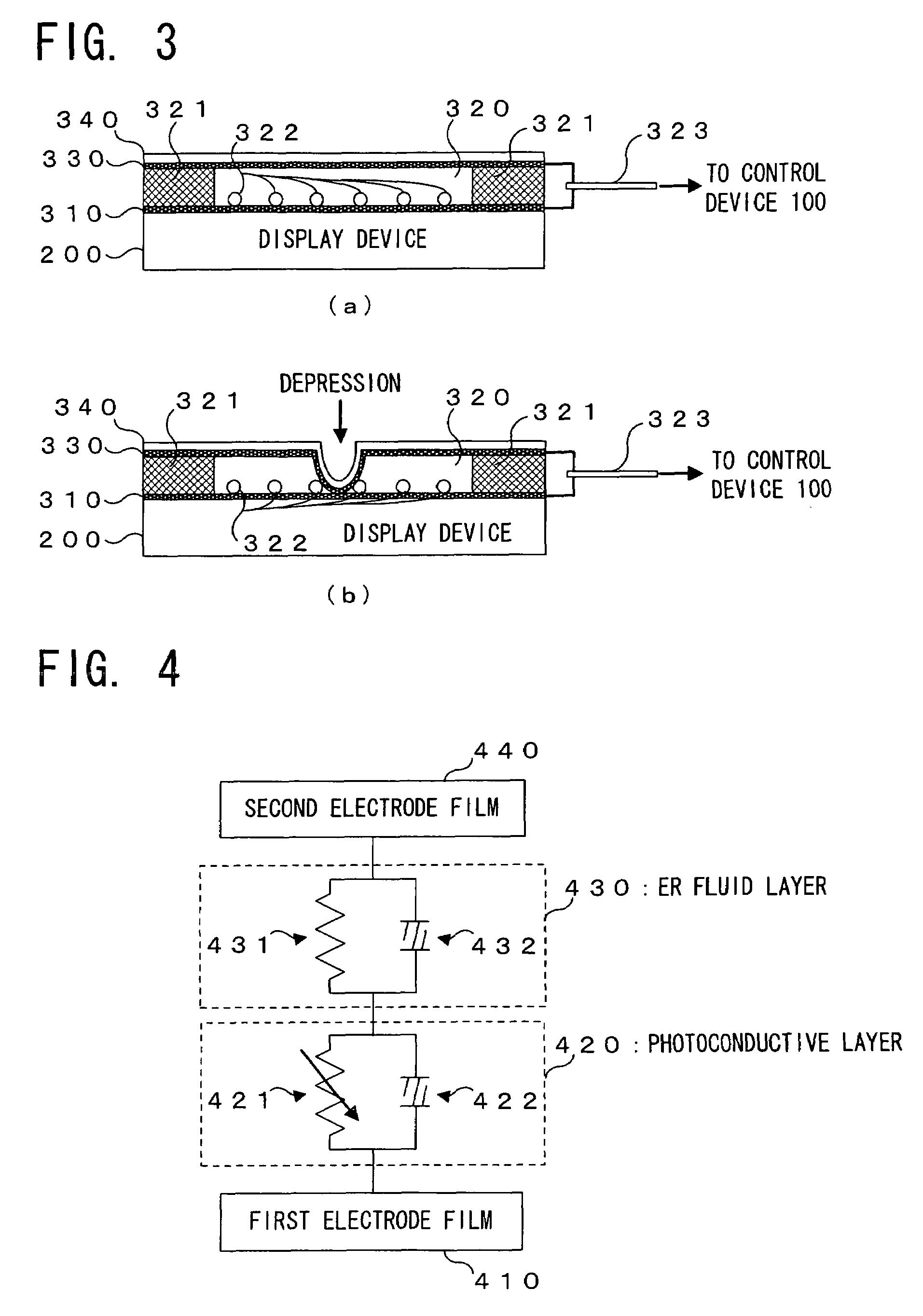 Tactile display device and touch panel apparatus with tactile display function using electrorheological fluid