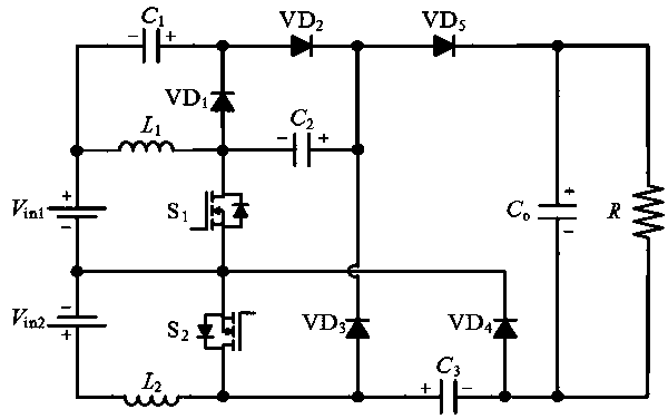 Double-input high-step-up-ratio direct-current converter with pump-up capacitor