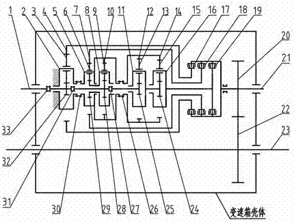 Parallel shaft planet shift gearbox