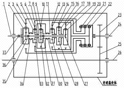 Parallel shaft planet shift gearbox