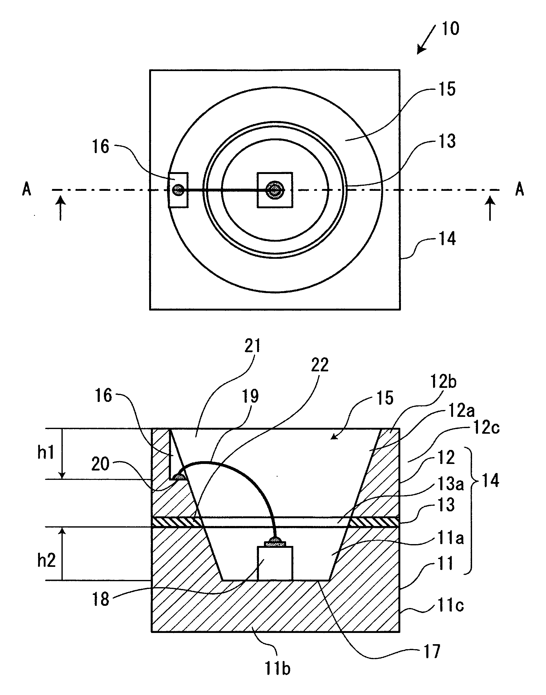 Package for semiconductor light emitting element and semiconductor light emitting device
