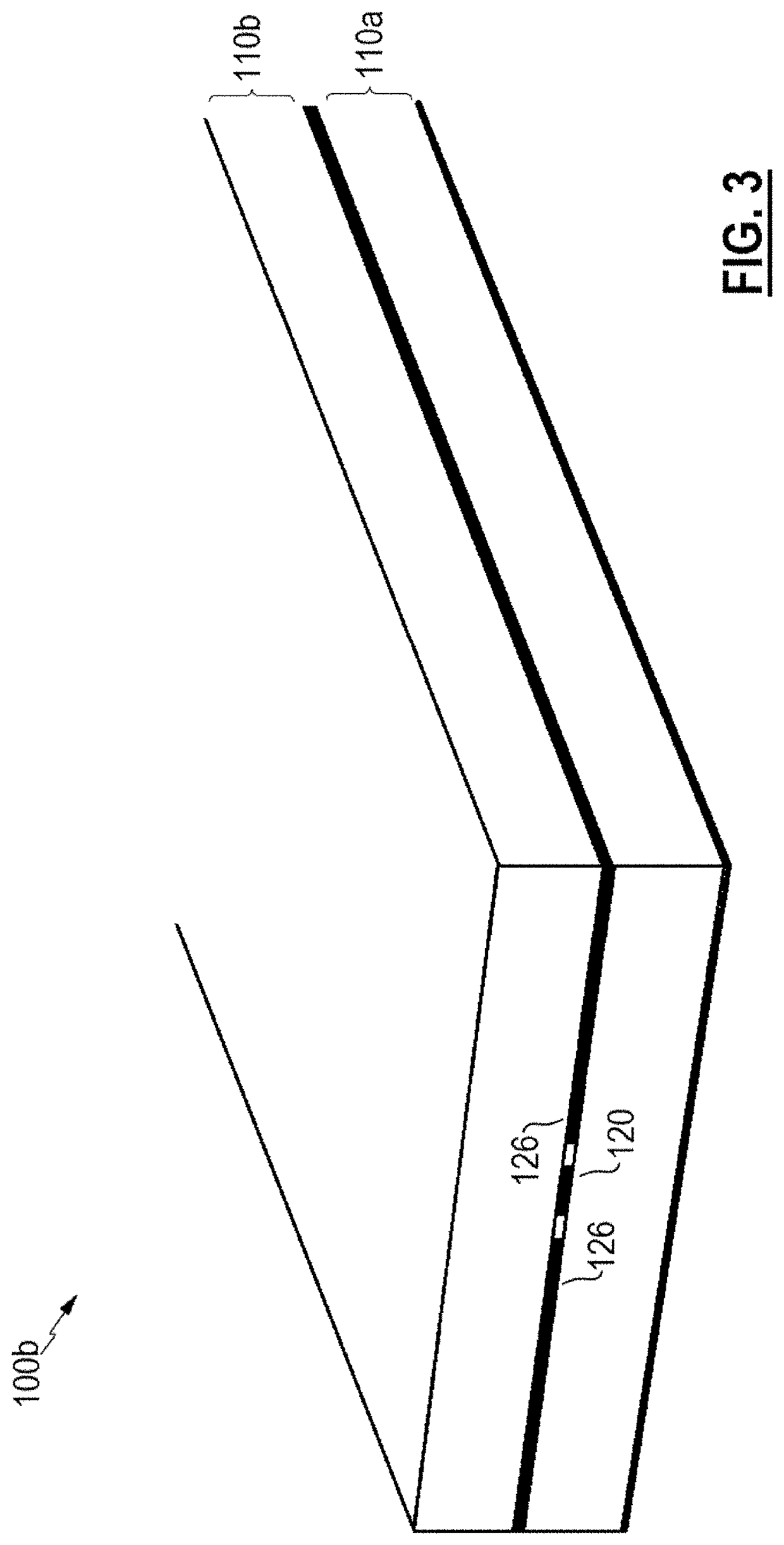 Radio frequency circuit with a multi-layer transmission line assembly having a conductively filled trench surrounding the transmission line