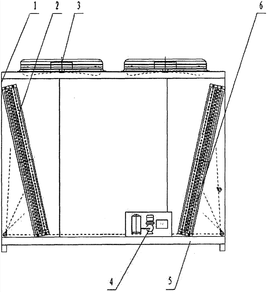 Energy-saving air cooling spray evaporation type condenser system with overhaul washing chamber