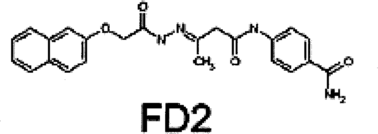 Drug application of 4-((3-(((2-naphthoxy)acetyl)hydrazo)butyryl)amine) benzamide