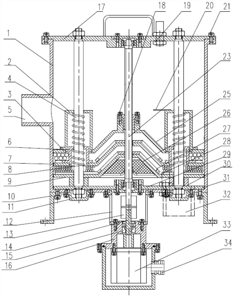 An underwater mud-water separation device for test pools