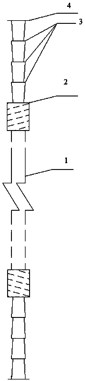 Grouting pipe and mold bag connecting device and machining method thereof