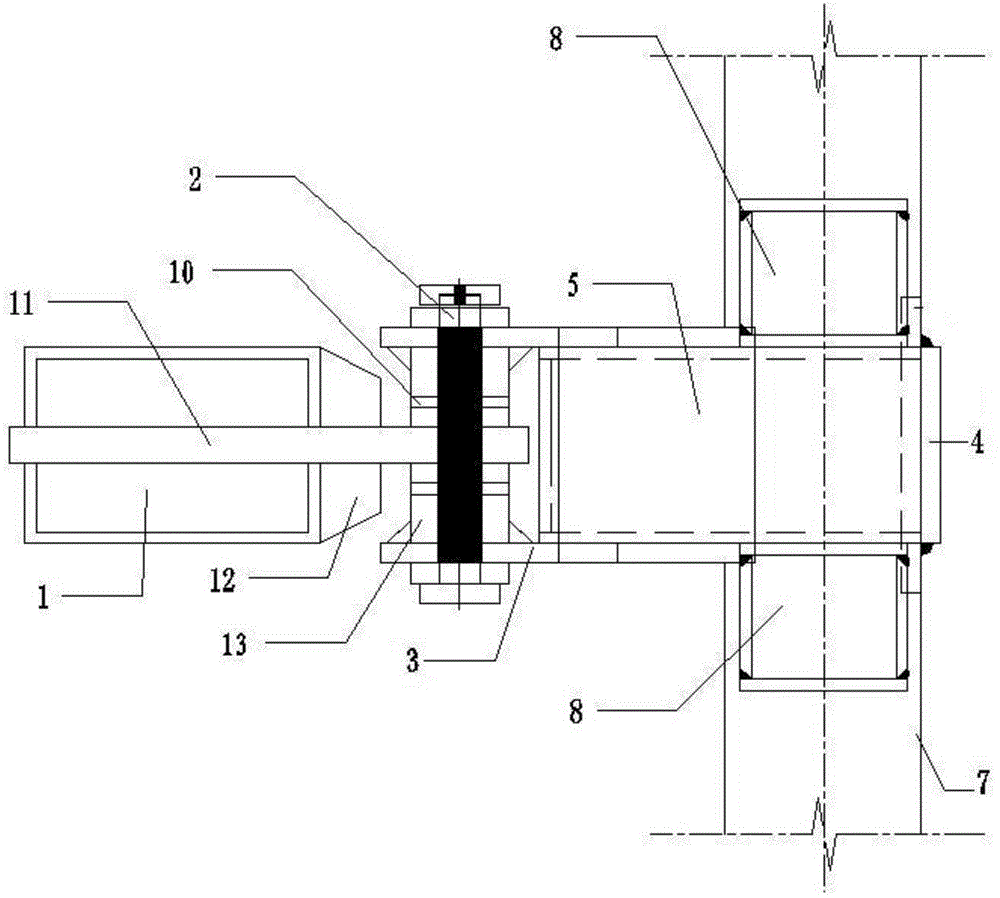 Connecting structure of heavy-load GRC curtain wall system and all-steel main structure