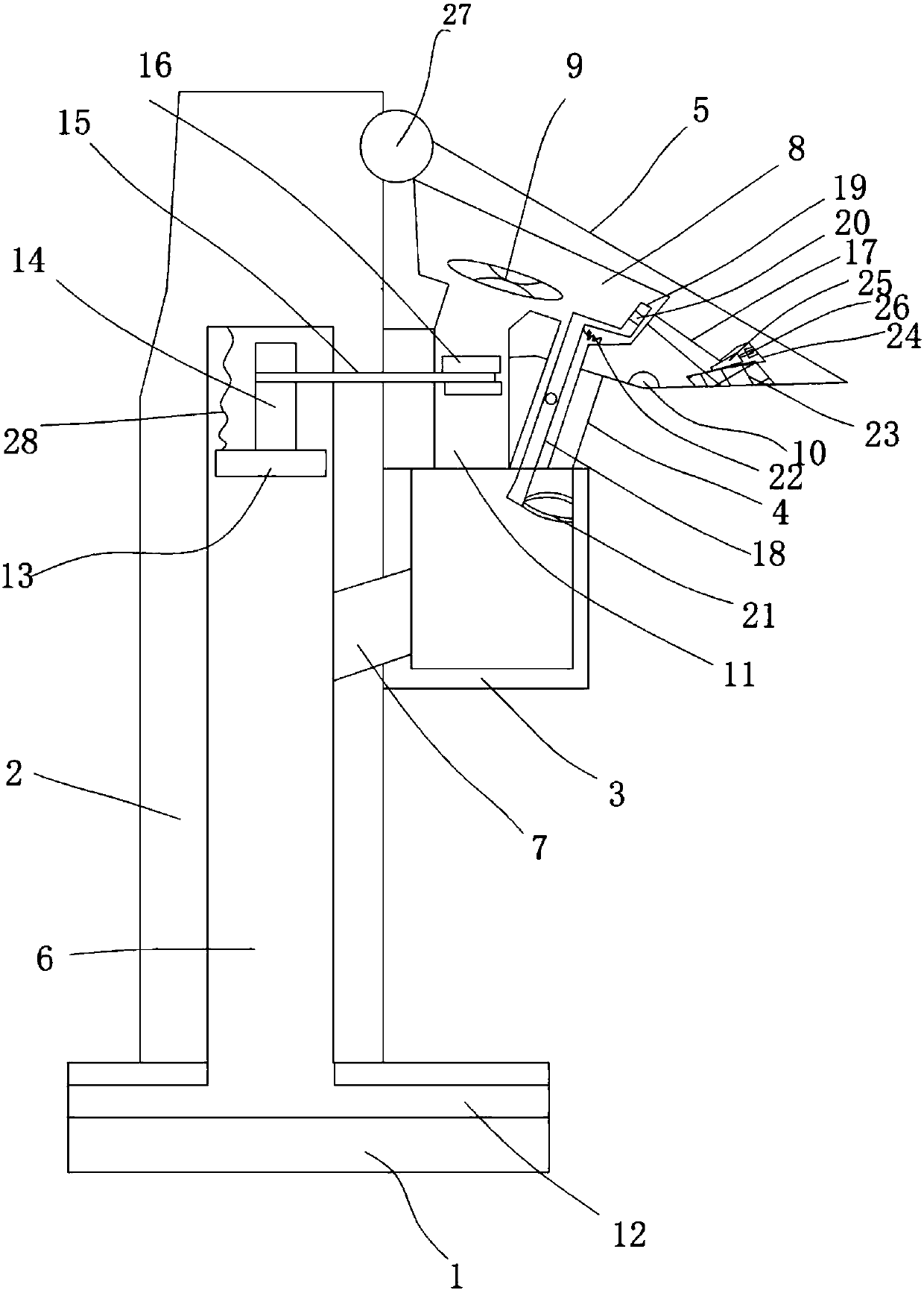 Power support tower with heat dissipation structure, and working method of power support tower