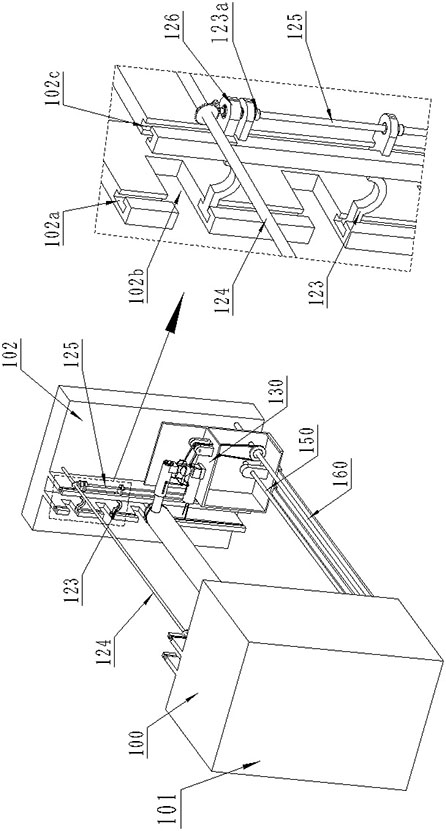 A winding device for a tape-shaped winding photoelectric transmission composite cable