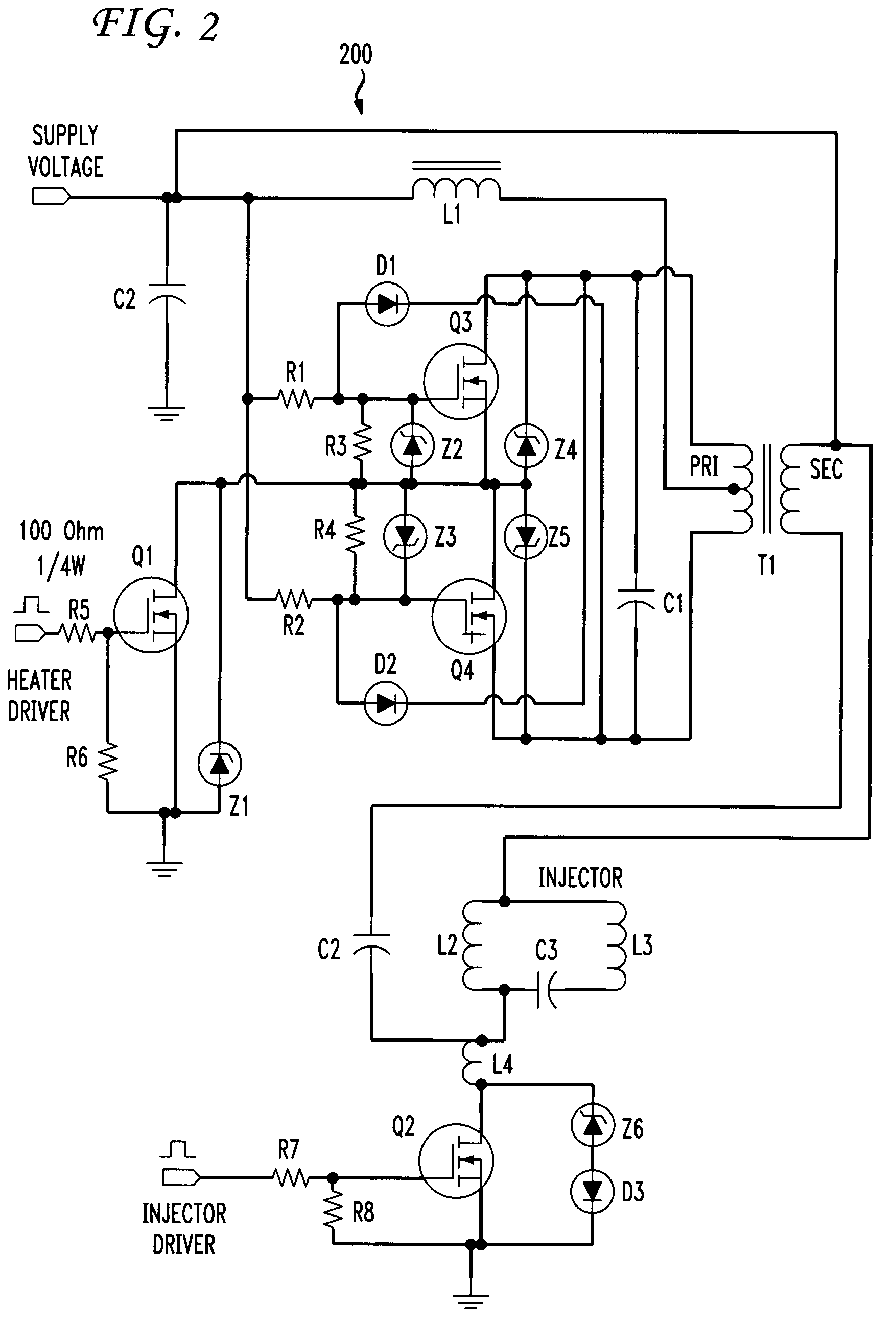 Constant current zero-voltage switching induction heater driver for variable spray injection