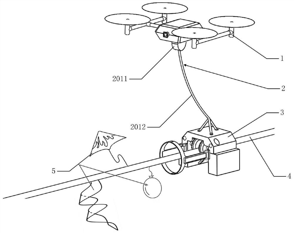 Passive wire climbing type aerial cable cleaning aerial robot online operation device