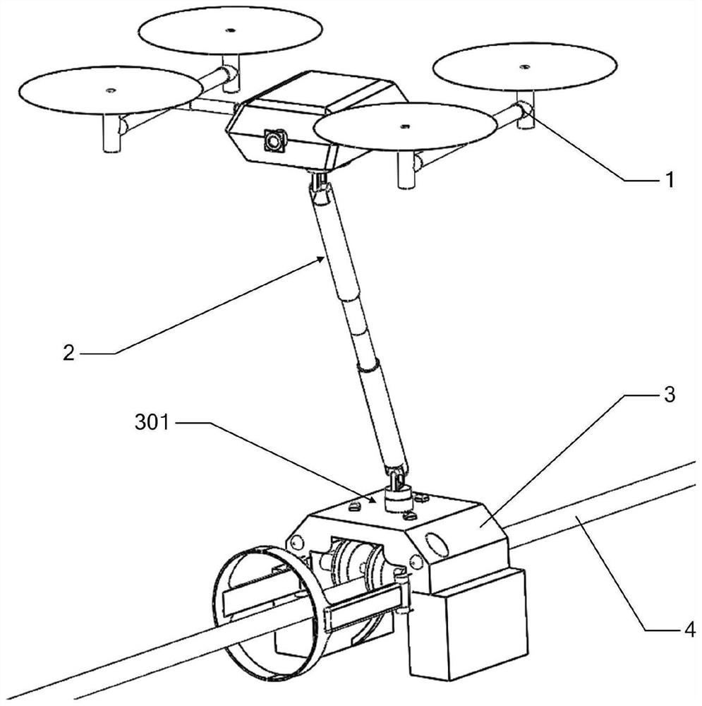 Passive wire climbing type aerial cable cleaning aerial robot online operation device