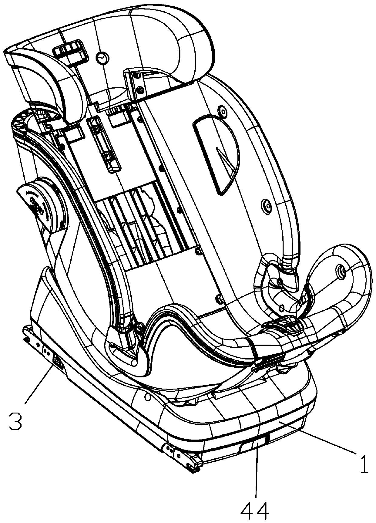 Child safety seat ISOFIX front and rear integrated expansion and contraction device