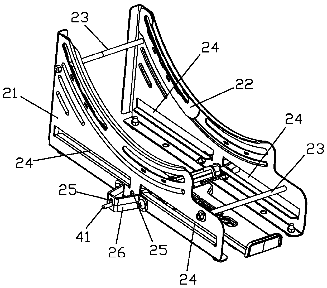 Child safety seat ISOFIX front and rear integrated expansion and contraction device